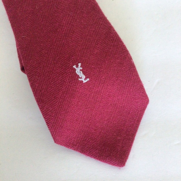 YVES SAINT LAURENT RED TIE NWT VINTAGE - Picture 4 of 9